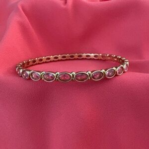 Julie Vos Mykonos Bangle Bracelet Coral 24 Gold Plated NWOT / Large